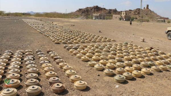 مسام يعلن نزع 1353 لغماً وذخيرة غير متفجرة من مخلفات مليشيا الحوثي