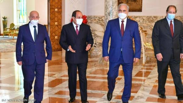 السيسي يلتقي صالح وحفتر لبحث الأزمة الليبية
