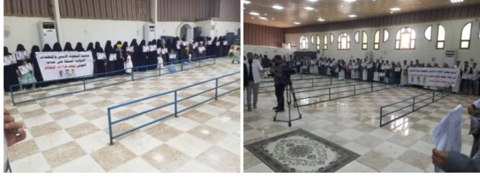  وقفة احتجاجية في مأرب تندد بإجراءات حوثية لتنفيذ أحكام إعدام بحق معلمين